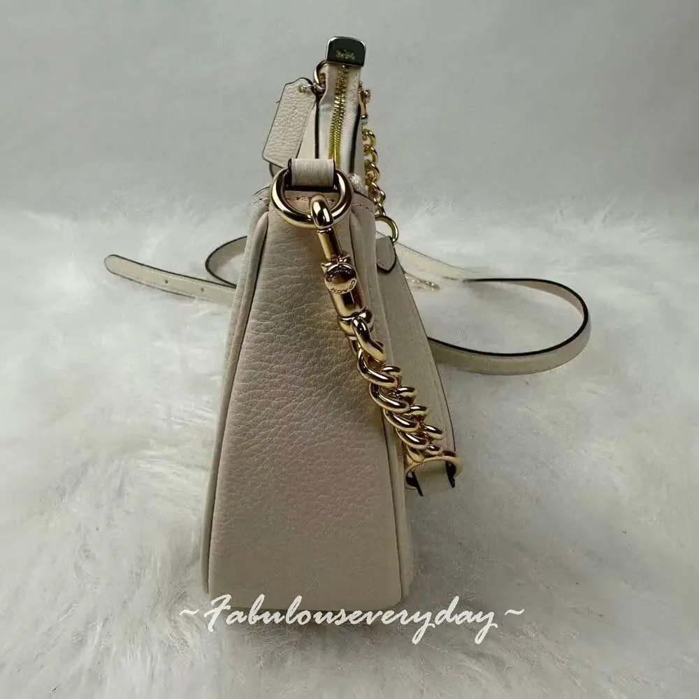 Coach Teri Shoulder/Crossbody Bag In Leather/Gold/Chalk CV934 NWT
